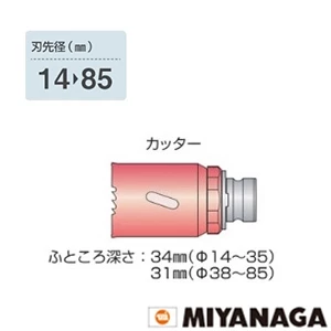 SLBI015 ミヤナガ S-LOCK バイメタルホールソー 15