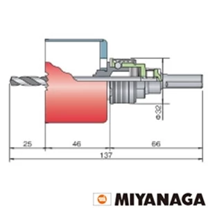 SLPM130 ミヤナガ S-LOCK バイメタルホールソー プラマス用 130