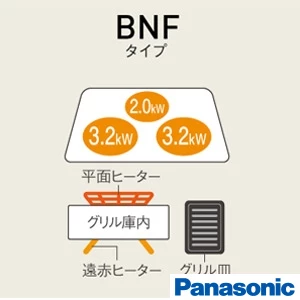 KZ-BNF36S IHクッキングヒーター ビルトインタイプBシリーズは凍ったままIHグリル機能搭載。手間なく手軽に凍ったままの食材をそのまま焼き上げることができます。