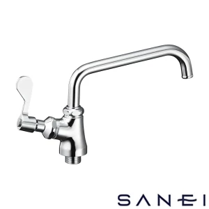 A5371L-13 SANEI(サンエイ) 厨房用立形上向自在水栓（左ハンドル）［共用形］