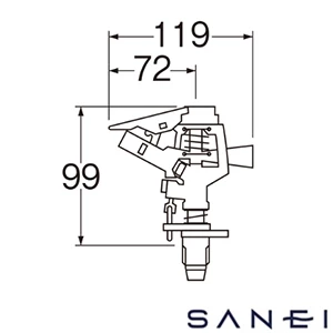 C517F-13 SANEI(サンエイ) PCパートサークルスプリンクラー上部