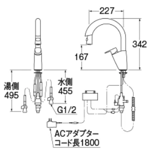 EK870AE-13 シングル混合栓(センサー式)