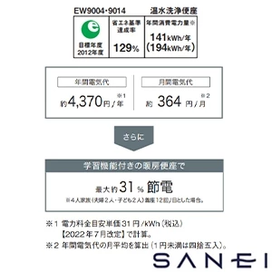 EW9014-W SANEI(サンエイ) 温水洗浄便座“シャワンザ”