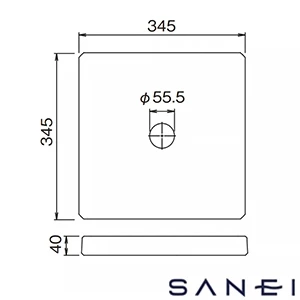 G15P4G-B SANEI(サンエイ) スクエアG15（ゴム栓付）
