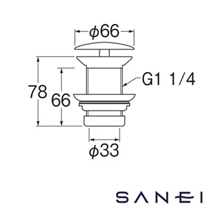 H3100N-MDP-32 SANEI(サンエイ) 排水栓