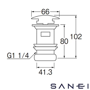 H3310N-MDP-32 SANEI(サンエイ) ポップアップ横穴排水栓