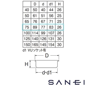 H417B-75 SANEI(サンエイ) ステンレス目皿
