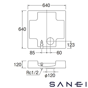 H5410S-W-640 SANEI(サンエイ) 洗濯機パン（洗濯機用水栓付）