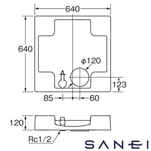 H5410S6-W-640 SANEI(サンエイ) 洗濯機パン（洗濯機用水栓付）