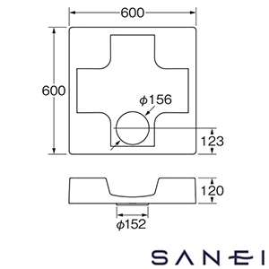 H5412-W-600 SANEI(サンエイ) 洗濯機パン
