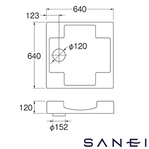 H5412-W-640 SANEI(サンエイ) 洗濯機パン