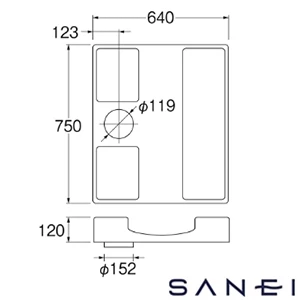 H5412-W-750 SANEI(サンエイ) 洗濯機パン