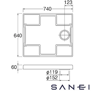 H5414-W-740 SANEI(サンエイ) 洗濯機パン