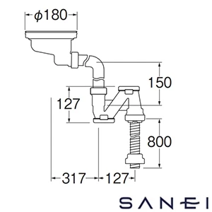 H65610S SANEI(サンエイ) ステンレス排水口トラップ