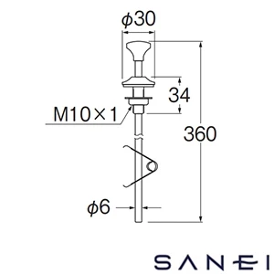 H700-40S-SJP SANEI(サンエイ) ポップアップ棒
