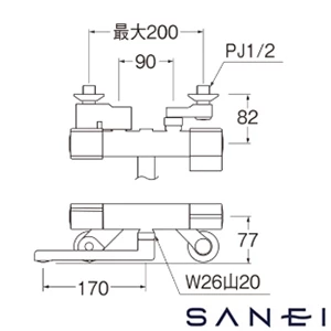 K18C SANEI(サンエイ) サーモ混合栓