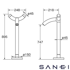 K8500 サンエイ(SANEI) ツーバルブ混合栓(立上げ式)