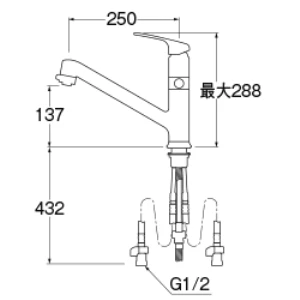 K87101EBJV-13 シングルワンホールスプレー分岐混合栓