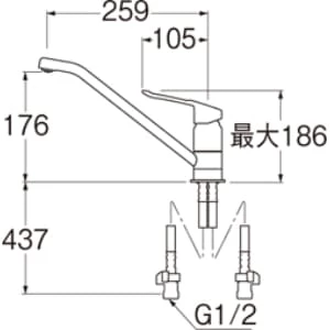 K87110ETJV-13 サンエイ(SANEI) シングルワンホール混合栓