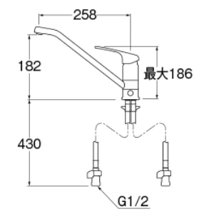 K87111EBJV-13 シングルワンホール分岐混合栓