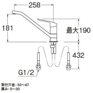 K87111ETJVZ-13 サンエイ(SANEI) シングルワンホール混合栓