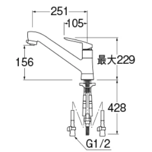 K87121E2TJV-13 サンエイ(SANEI) シングルワンホールスプレー混合栓