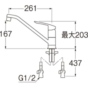 K8712E2TJV-13 シングルワンホール混合栓