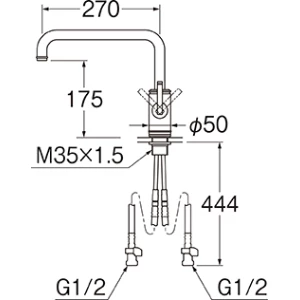 K87410JV-MDP-13 サンエイ(SANEI) シングルワンホール混合栓