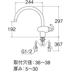 K8741JV-13 シングルワンホール混合栓