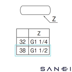 PH84-32S-38 SANEI(サンエイ) ロータンクサイフォン用袋ナットセット（パッケージ品）
