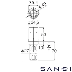 PW84-38X1.0 SANEI(サンエイ) 厨房ステンレスシンク用アジャスト脚