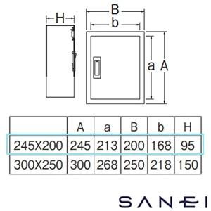 R81-2-245X200 SANEI(サンエイ) カギ付散水栓ボックス（壁面用）