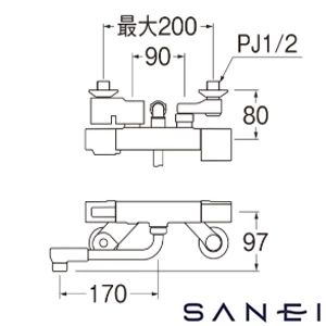 SK1811-1 SANEI(サンエイ) サーモシャワー混合栓