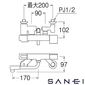 SK1811 SANEI(サンエイ) サーモシャワー混合栓
