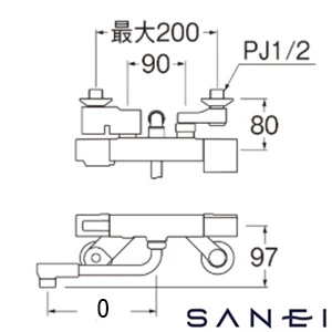 SK1811C-N SANEI(サンエイ) サーモシャワー混合栓
