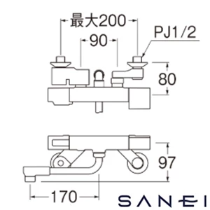 SK1811C SANEI(サンエイ) サーモシャワー混合栓