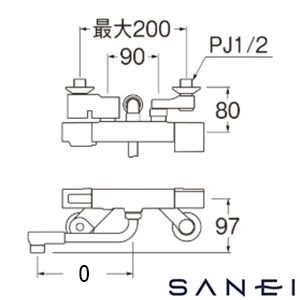 SK1811CT-N SANEI(サンエイ) サーモシャワー混合栓