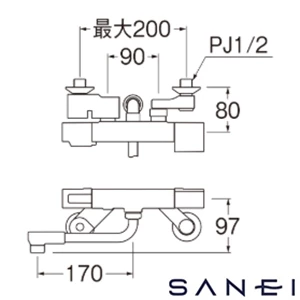 SK1811CT SANEI(サンエイ) サーモシャワー混合栓