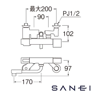 SK1811DC-3U SANEI(サンエイ) サーモシャワー混合栓