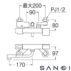 SK1811DC SANEI(サンエイ) サーモシャワー混合栓