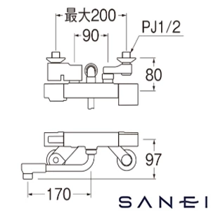 SK1811T1 SANEI(サンエイ) サーモシャワー混合栓