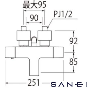 SK1831-13 サーモシャワー混合栓