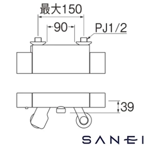 SK18502-5-MDP SANEI(サンエイ) サーモシャワー混合栓