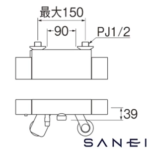 SK18502A-4 SANEI(サンエイ) サーモシャワー混合栓