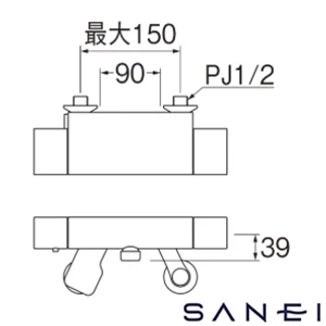 SK18502T5-MDP SANEI(サンエイ) サーモシャワー混合栓