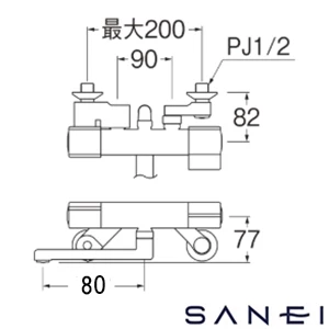 SK18C-5-S SANEI(サンエイ) サーモシャワー混合栓