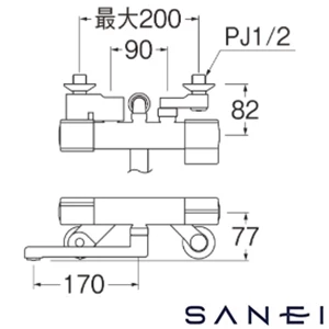 SK18CT5-MDP SANEI(サンエイ) サーモシャワー混合栓