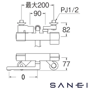 SK18CT5-N SANEI(サンエイ) サーモシャワー混合栓