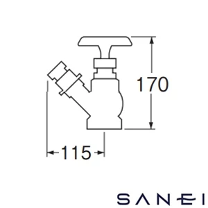 V18-50 SANEI(サンエイ) 差込45°散水栓