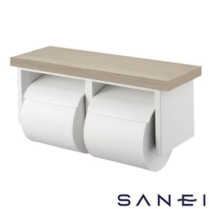 W2810-320-THW SANEI(サンエイ) ダブルペーパーホルダー棚付